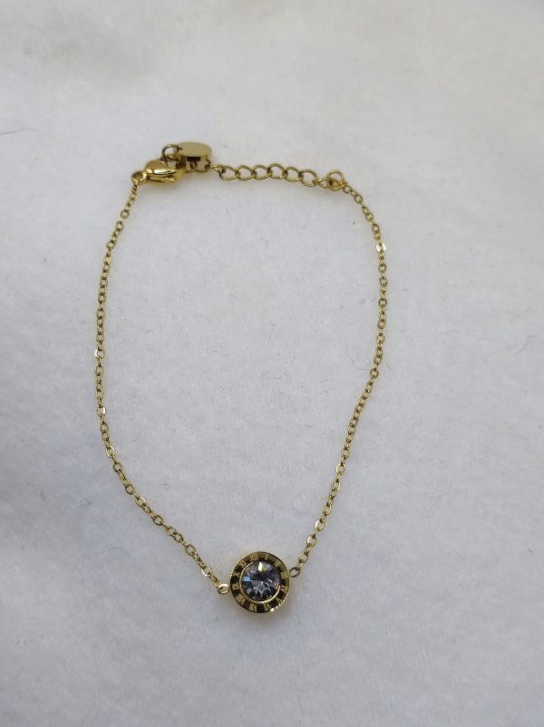 Bracelet en acier inoxydable fin et avec strass