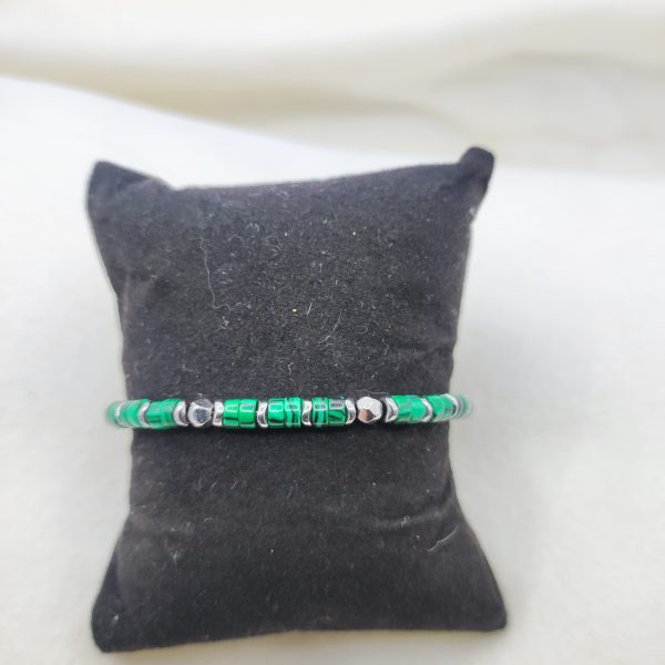 Bracelet perles vertes