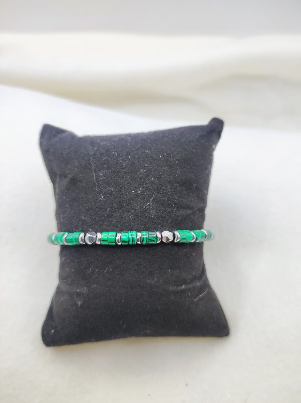 Bracelet perles vertes