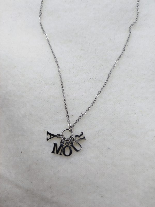 Collier en acier inoxydable amour