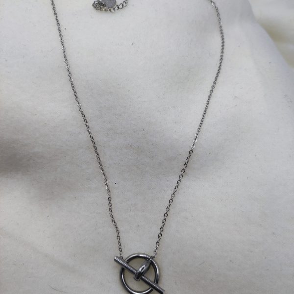 Collier en acier inoxydable argenté