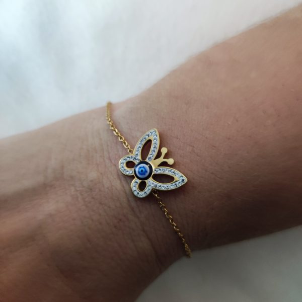 Bracelet papillon strass