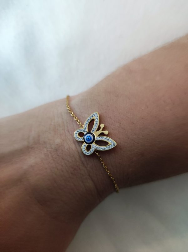 Bracelet papillon strass