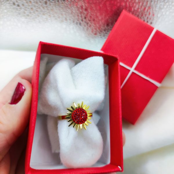Bague en acier inoxydable rouge