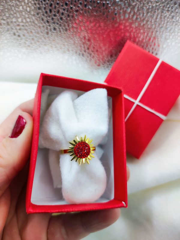 Bague en acier inoxydable rouge