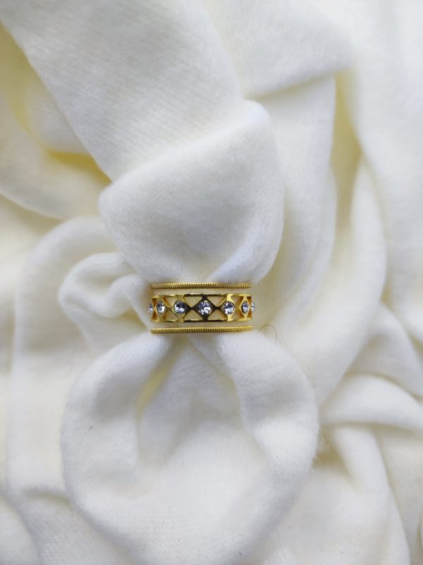Bague en acier inoxydable strass