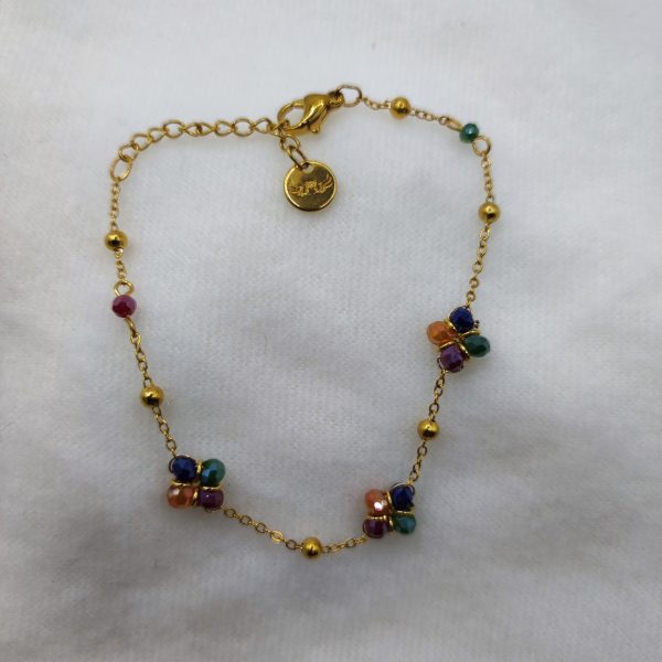 Bracelet en acier inoxydable avec perles