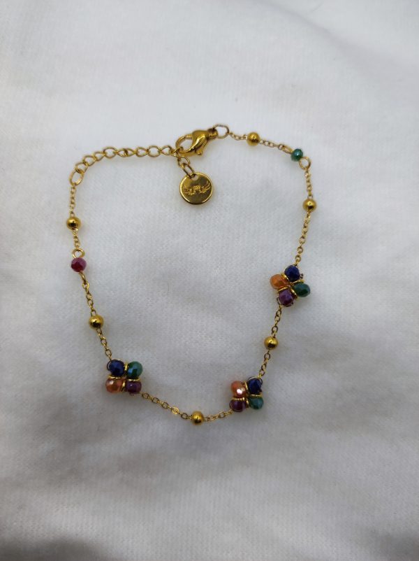 Bracelet en acier inoxydable avec perles