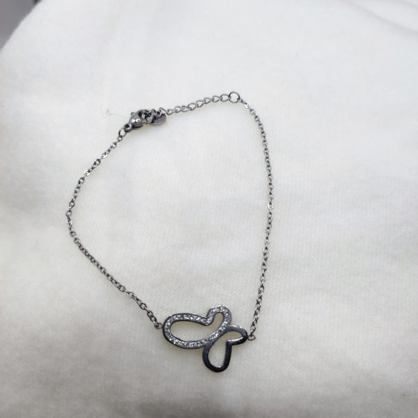 Bracelet en acier inoxydable papillon