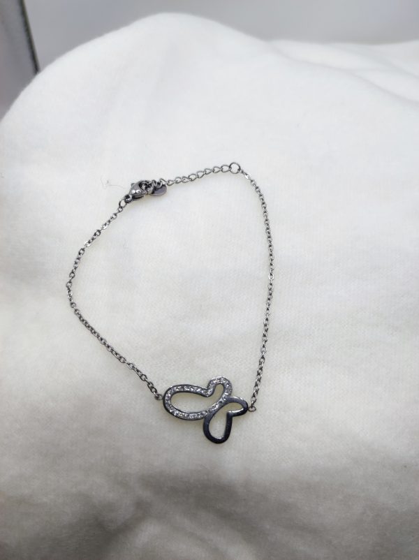 Bracelet en acier inoxydable papillon