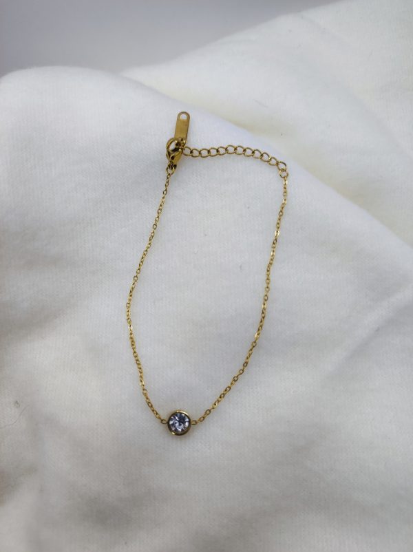 Bracelet en acier inoxydable simple avec un strass