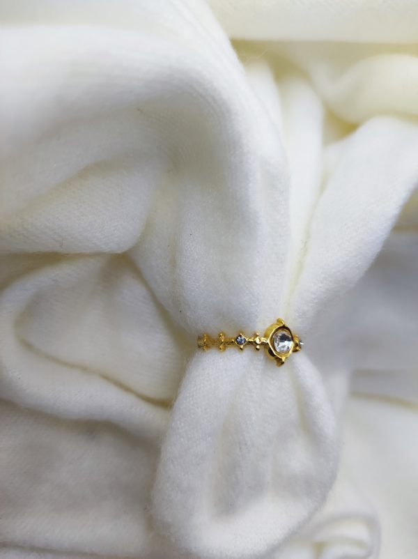 Bague en acier inoxydable avec strass