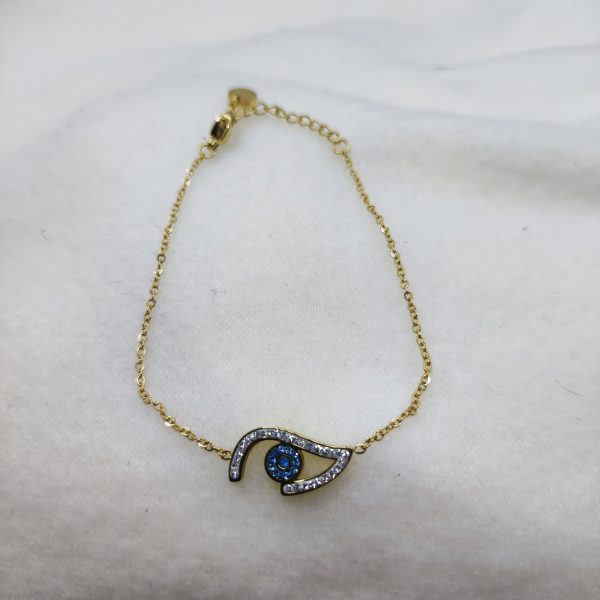 Bracelet en acier inoxydable strass bleu