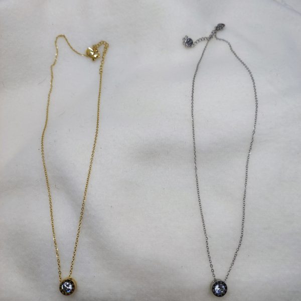 Collier en acier inoxydable doré et argenté