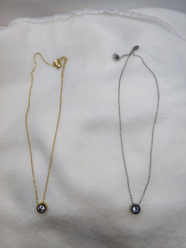 Collier en acier inoxydable doré et argenté