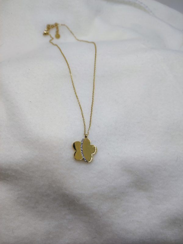 Collier en acier inoxydable avec strass
