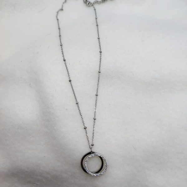 Collier en acier inoxydable argenté