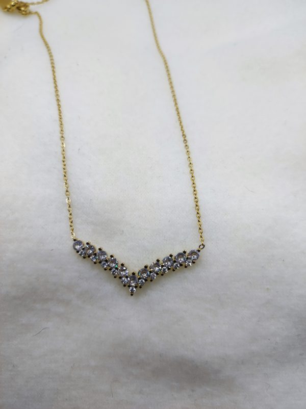 Collier en acier inoxydable avec strass