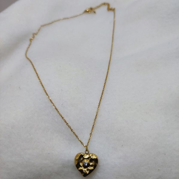 Collier en acier inoxydable aves strass