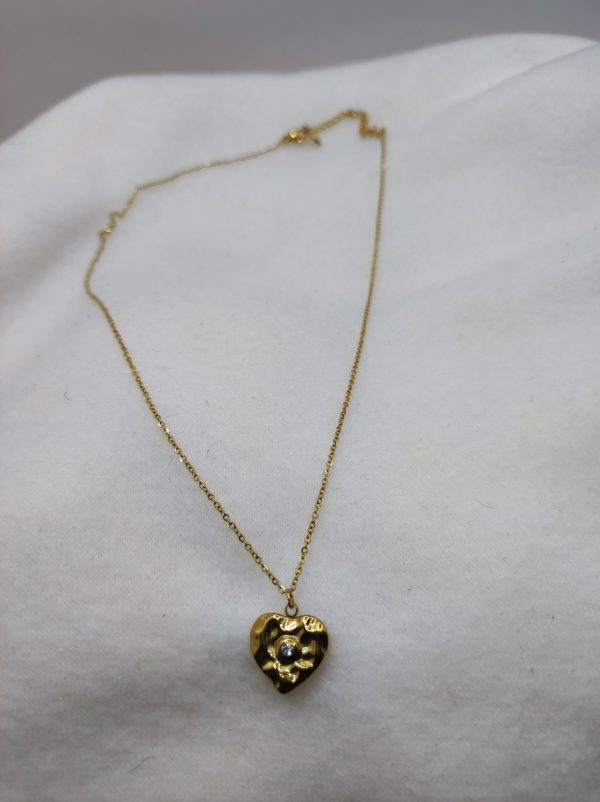 Collier en acier inoxydable aves strass