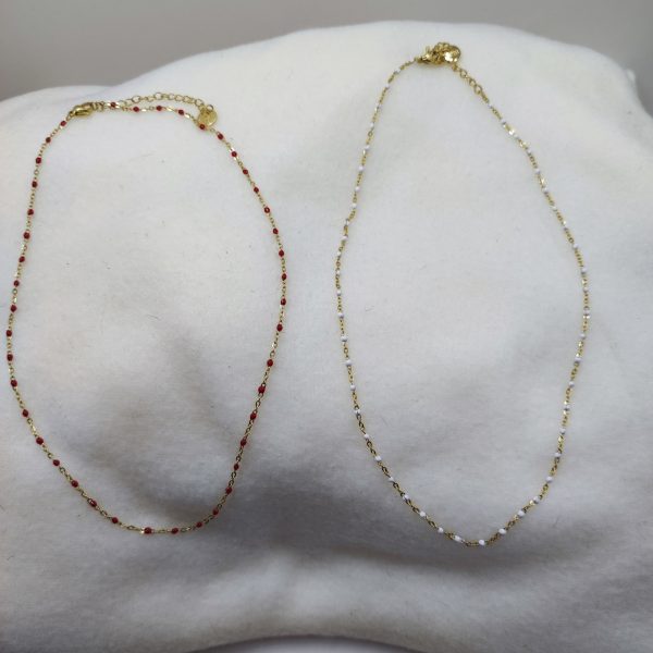 Collier en acier inoxydable rouge ou blanc