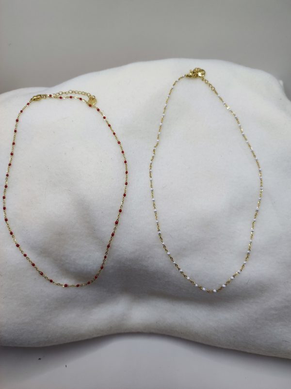 Collier en acier inoxydable rouge ou blanc