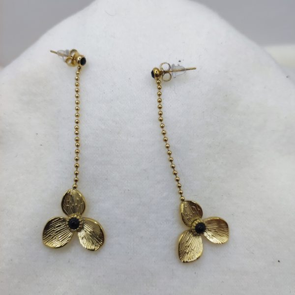 Boucles d'oreilles en acier inoxydable fleurs
