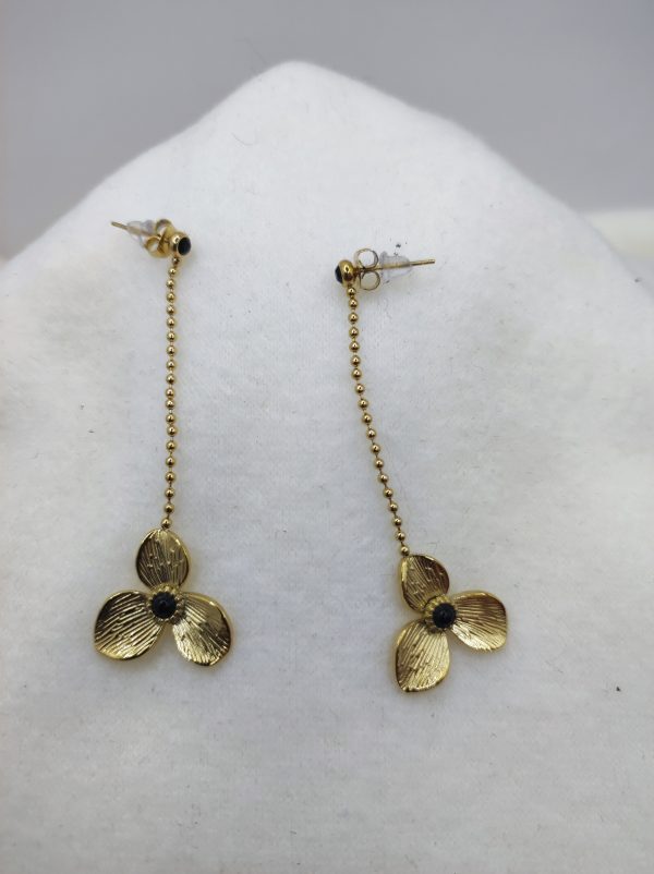 Boucles d'oreilles en acier inoxydable fleurs