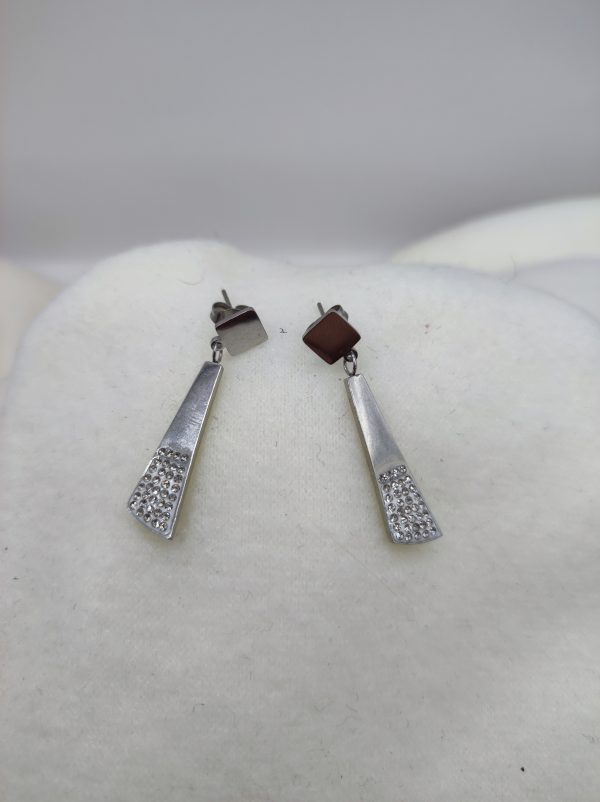 Boucles d'oreilles en acier inoxydable argenté