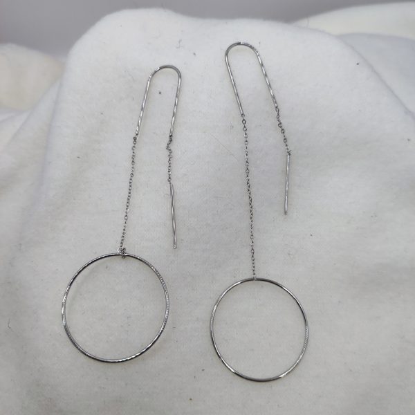 Boucles d'oreilles en acier inoxydable argenté