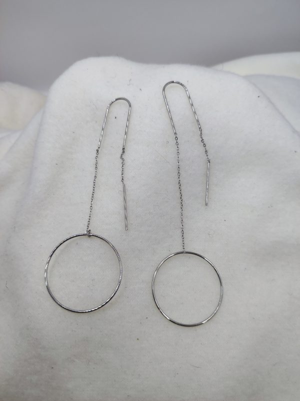Boucles d'oreilles en acier inoxydable argenté