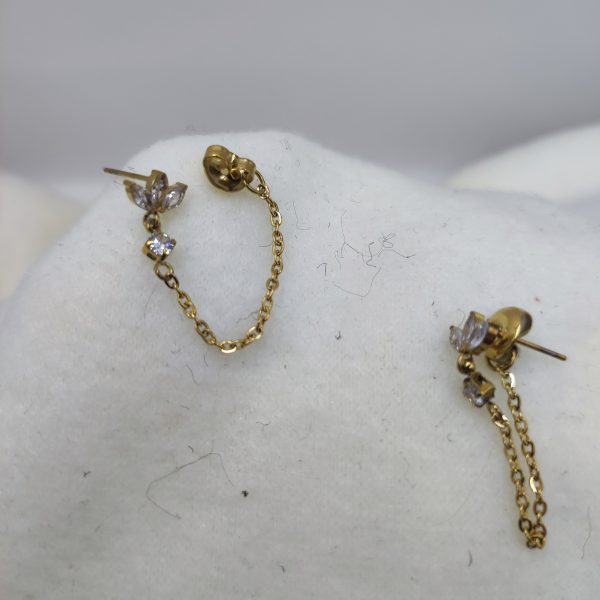 Boucles d'oreilles en acier inoxydable doré