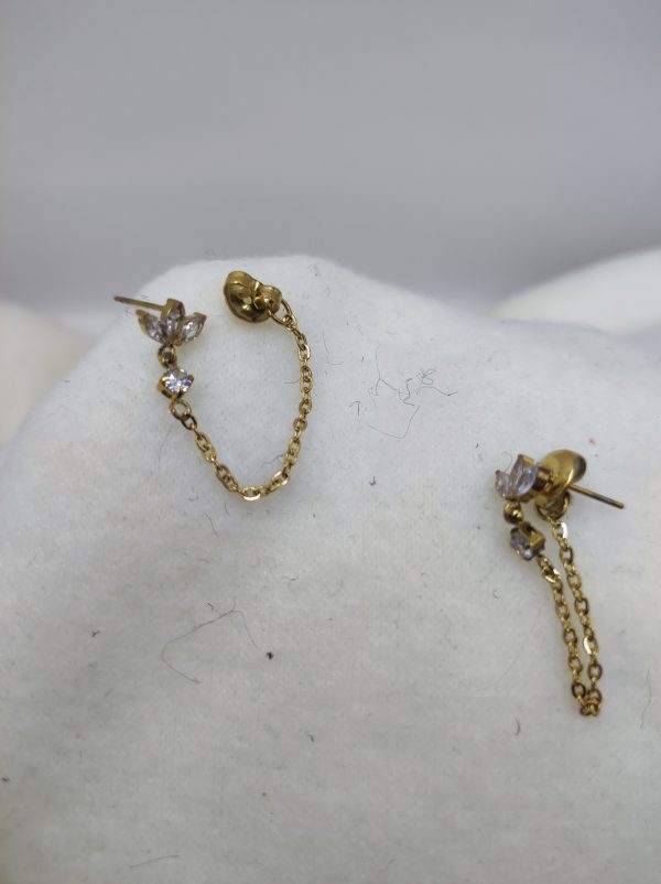 Boucles d'oreilles en acier inoxydable doré