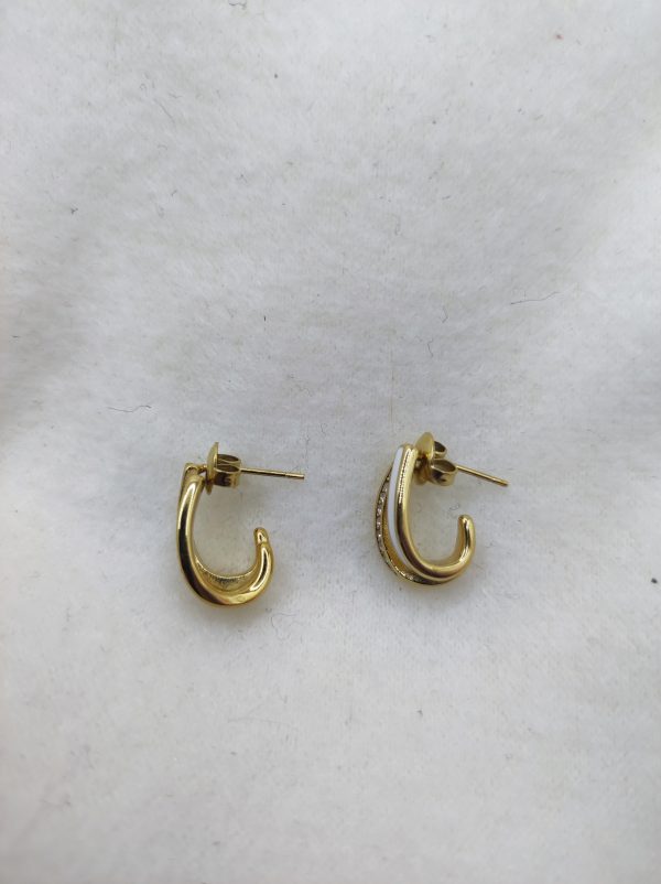 Boucles d'oreilles en acier inoxydable blanche