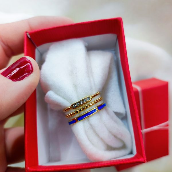 Bague en acier inoxydable bleu
