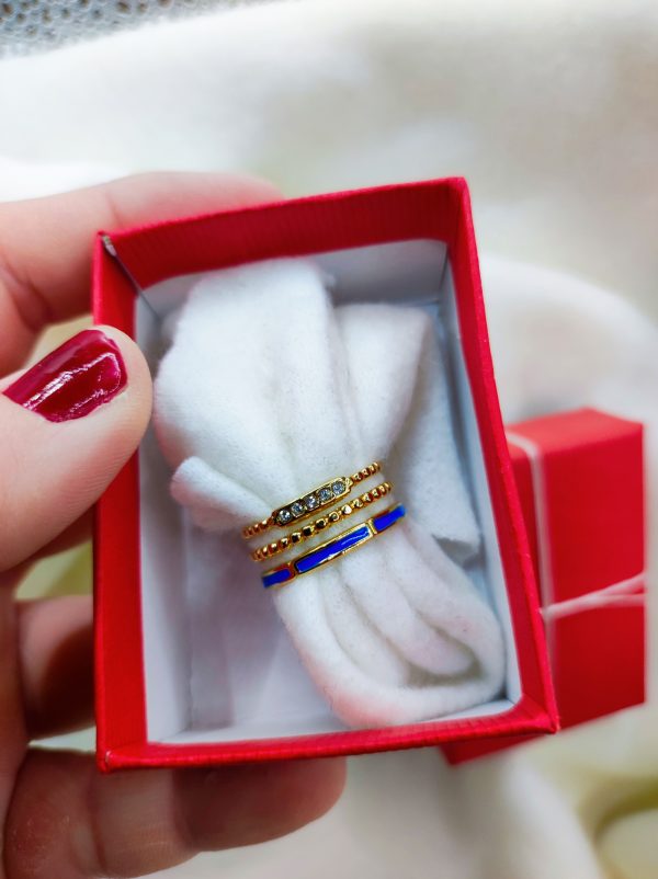 Bague en acier inoxydable bleu