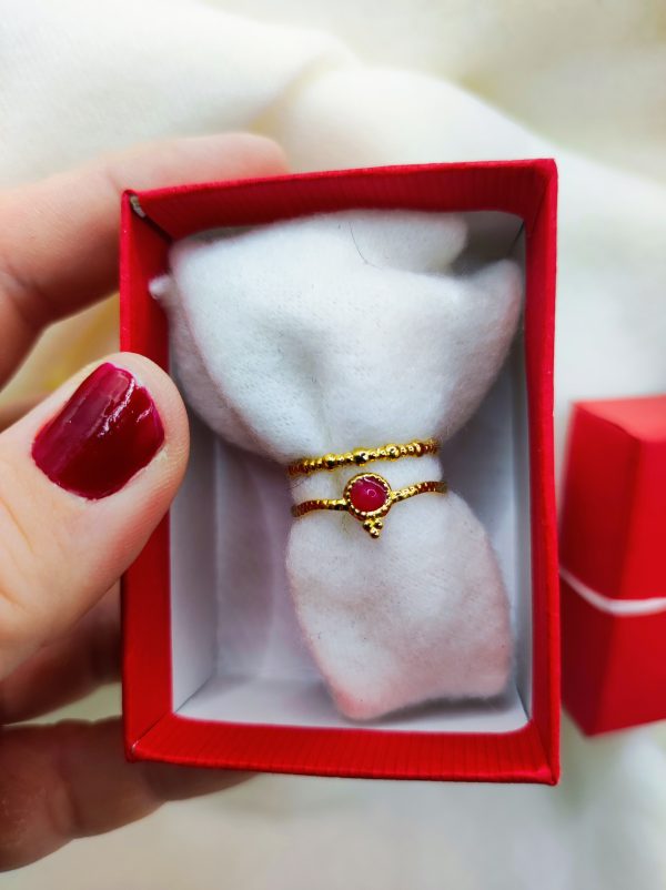 Bague en acier inoxydable rouge