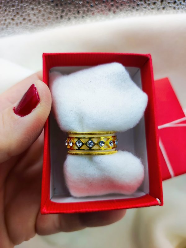 Bague en acier inoxydable avec strass