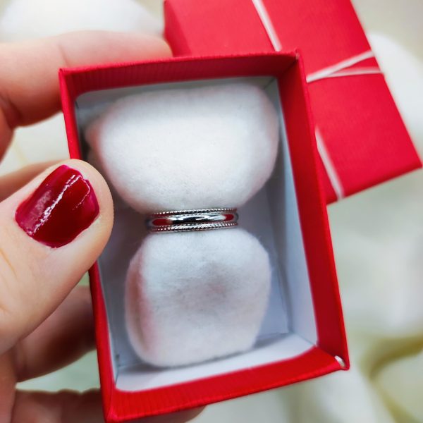 Bague en acier inoxydable argenté