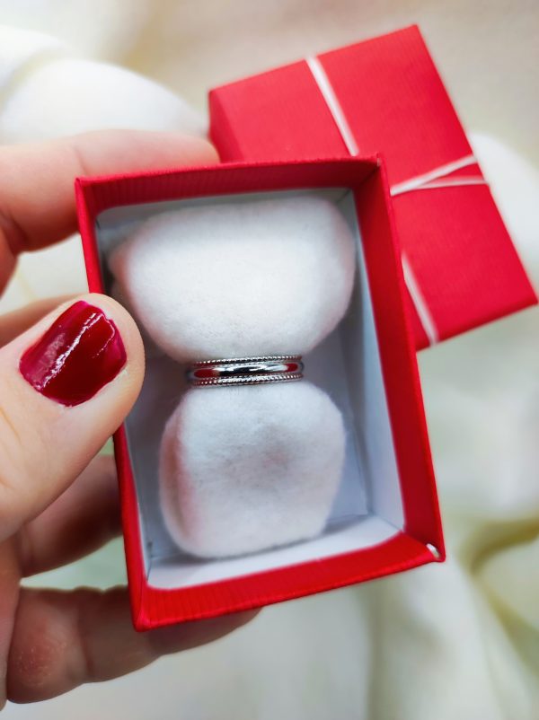 Bague en acier inoxydable argenté