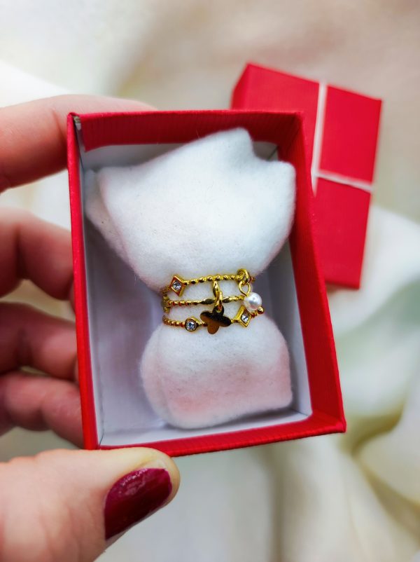 Bague en acier inoxydable avec breloques