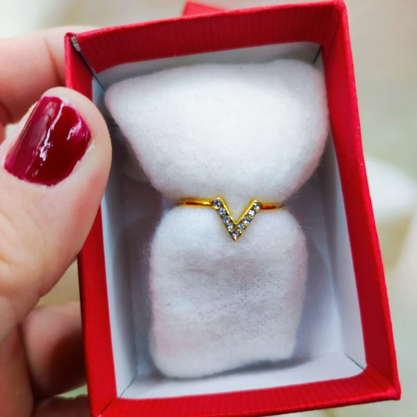 Bague en acier inoxydable en forme de V