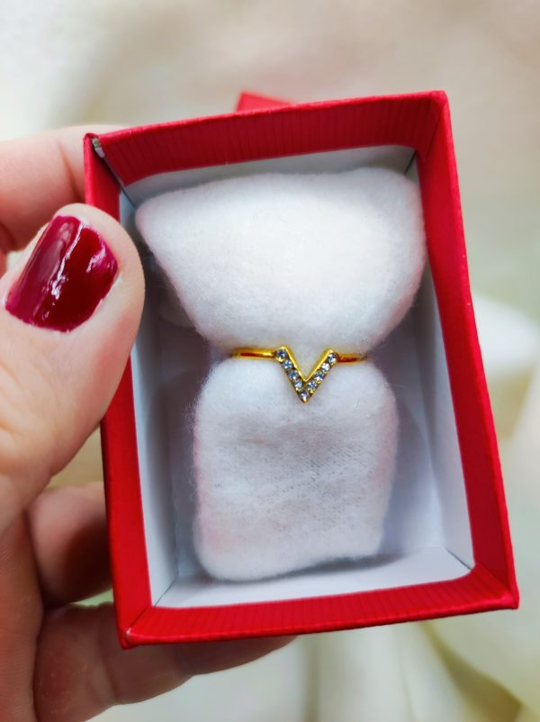 Bague en acier inoxydable en forme de V