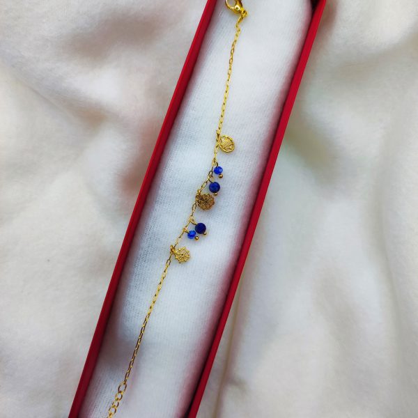 Bracelet avec perles bleu