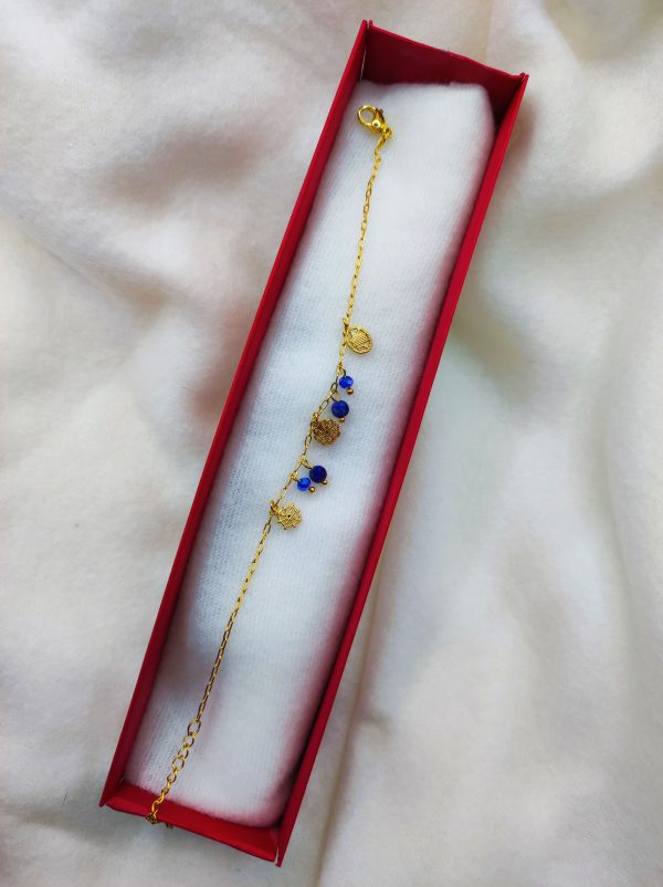 Bracelet avec perles bleu