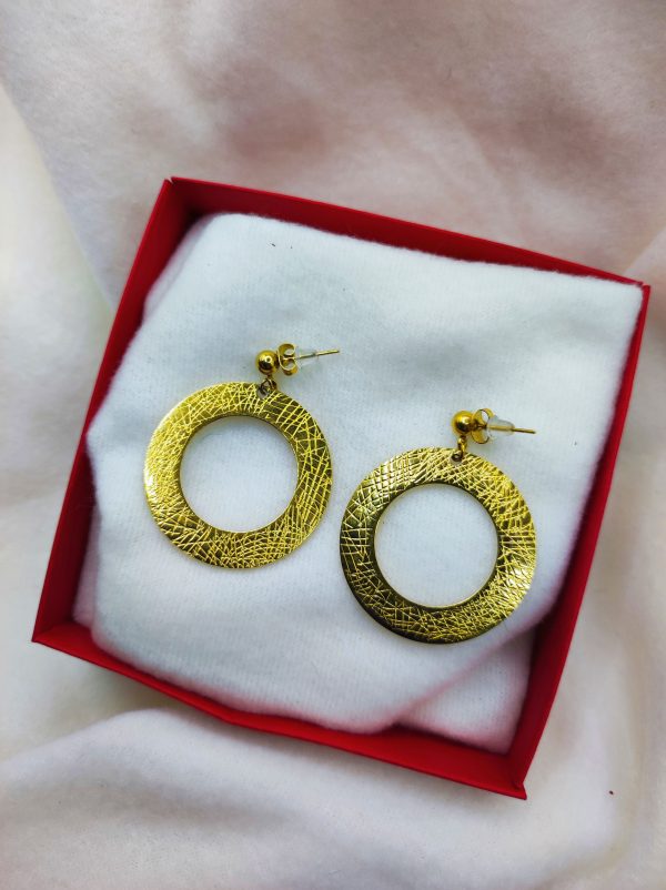 Boucles d'oreilles en acier inoxydable doré