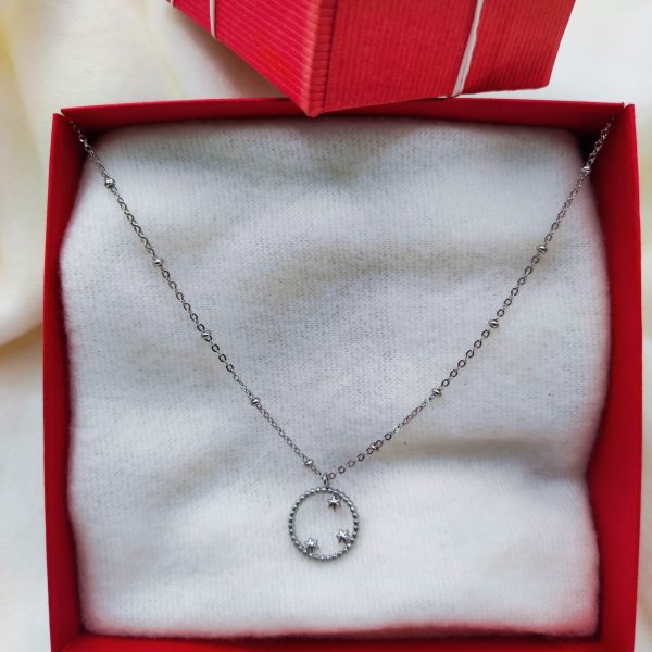 Collier en acier inoxydable argenté