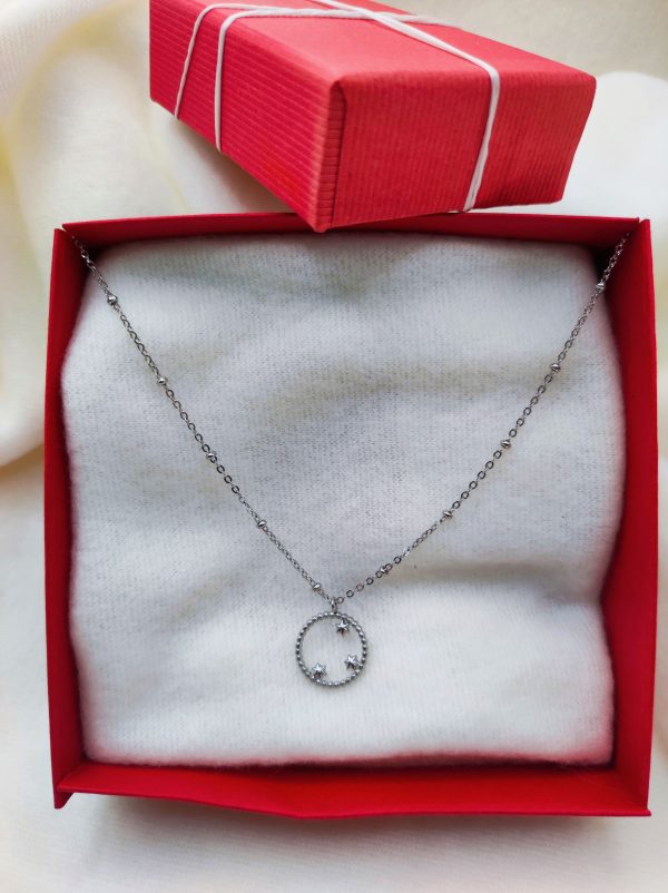 Collier en acier inoxydable argenté