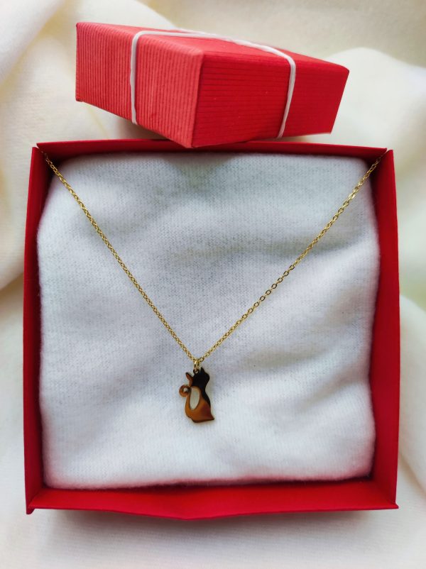 Collier en acier inoxydable en forme de chat
