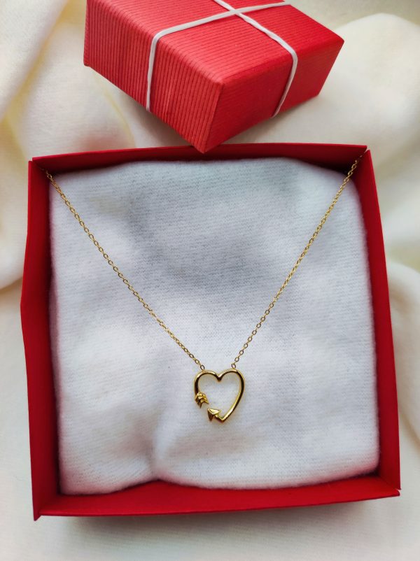Collier en acier inoxydable en forme de coeur